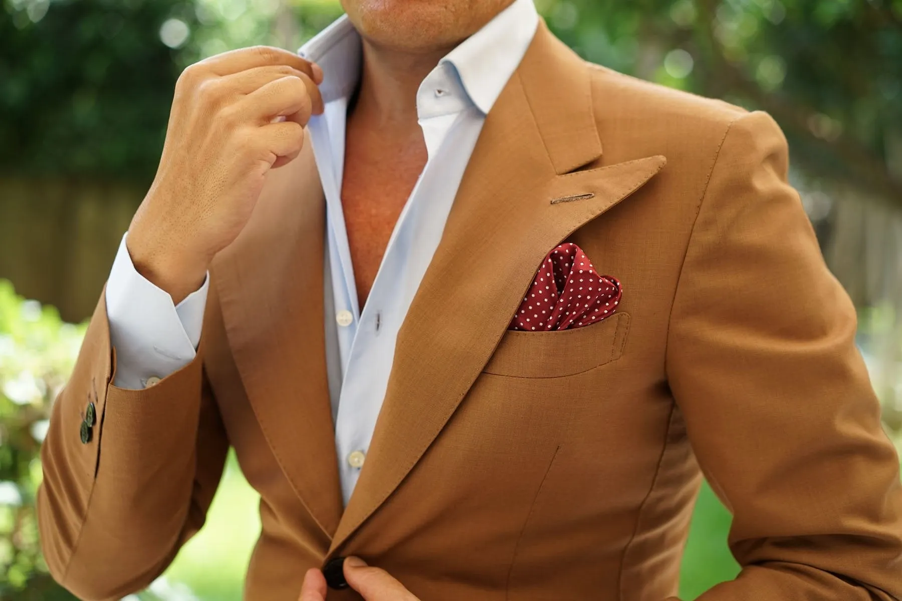 Burgundy Mini Polka Dots Pocket Square sold by OTAA product image thumbnail 3