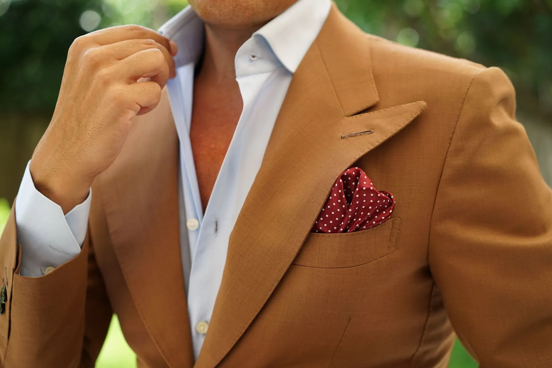 Burgundy Mini Polka Dots Pocket Square sold by OTAA product image thumbnail 5