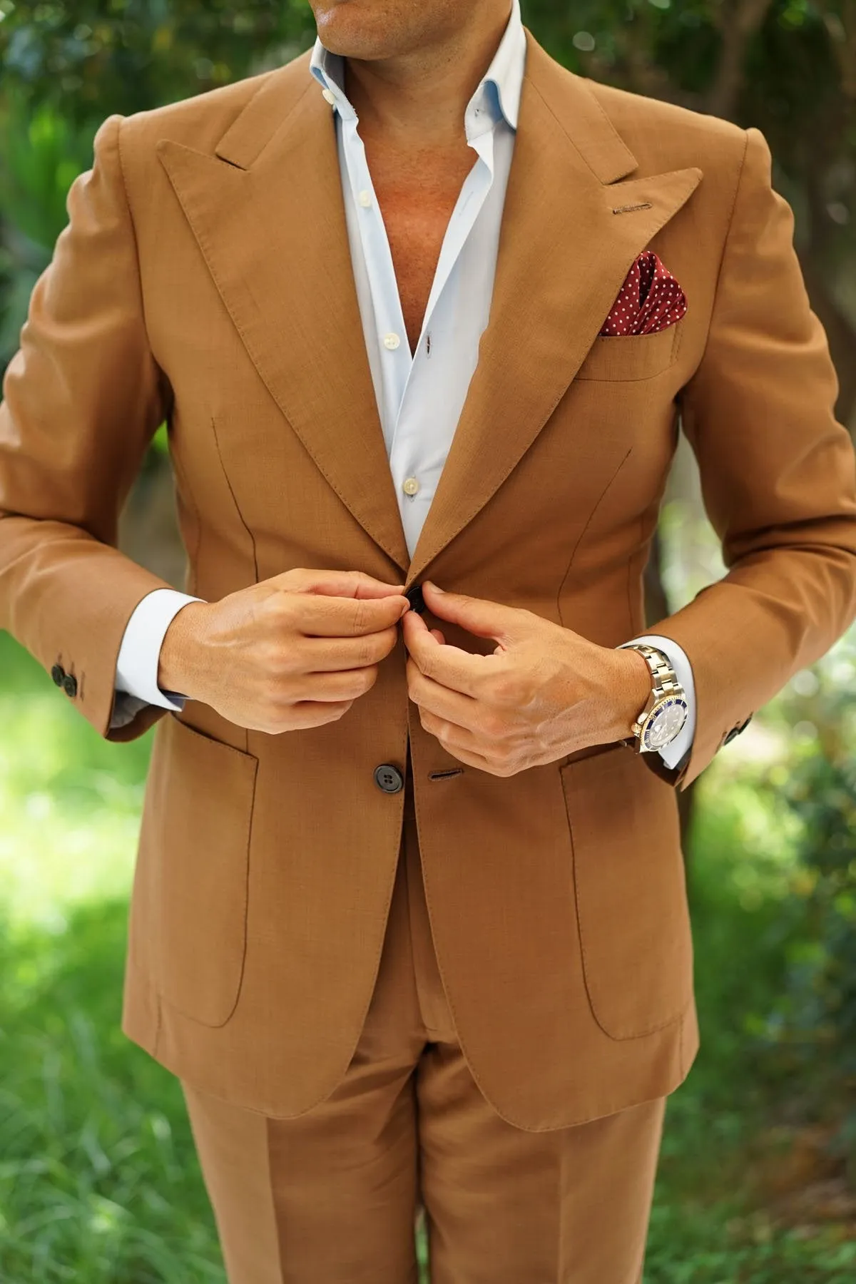 Burgundy Mini Polka Dots Pocket Square sold by OTAA product image thumbnail 4