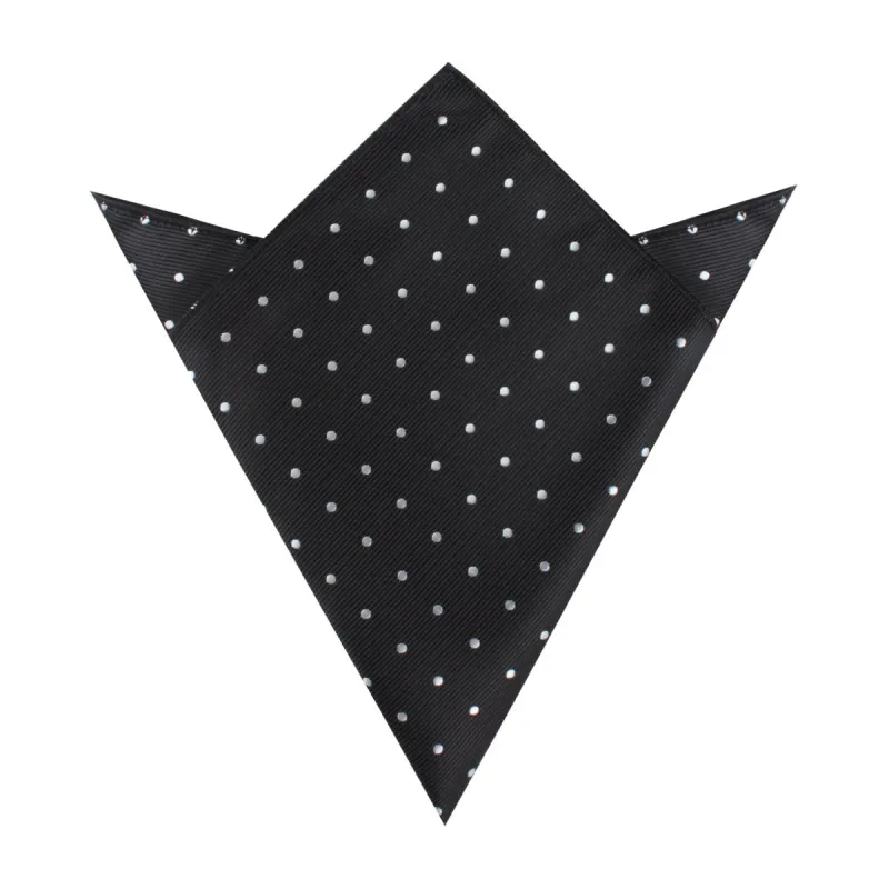 Bond Black Polka Dots Pocket Square made by OTAA