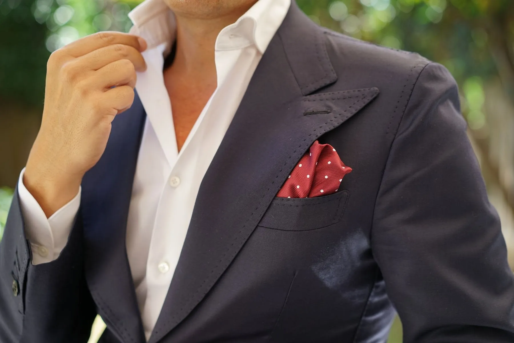 Burgundy Polka Dots Pocket Square sold by OTAA product image thumbnail 5