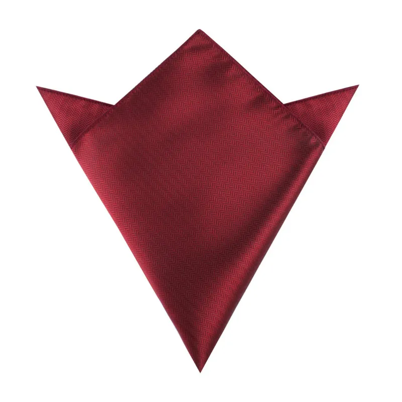 Burgundy Herringbone Pocket Square made by OTAA