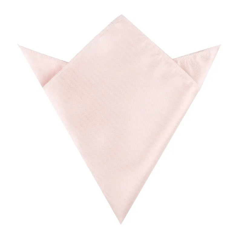 Blush Pink Herringbone Pocket Square made by OTAA