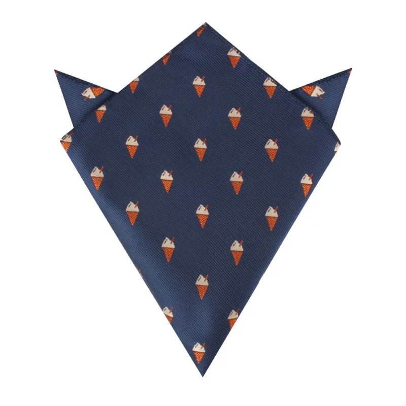 Cappuccino Ice Cream Cone Pocket Square made by OTAA