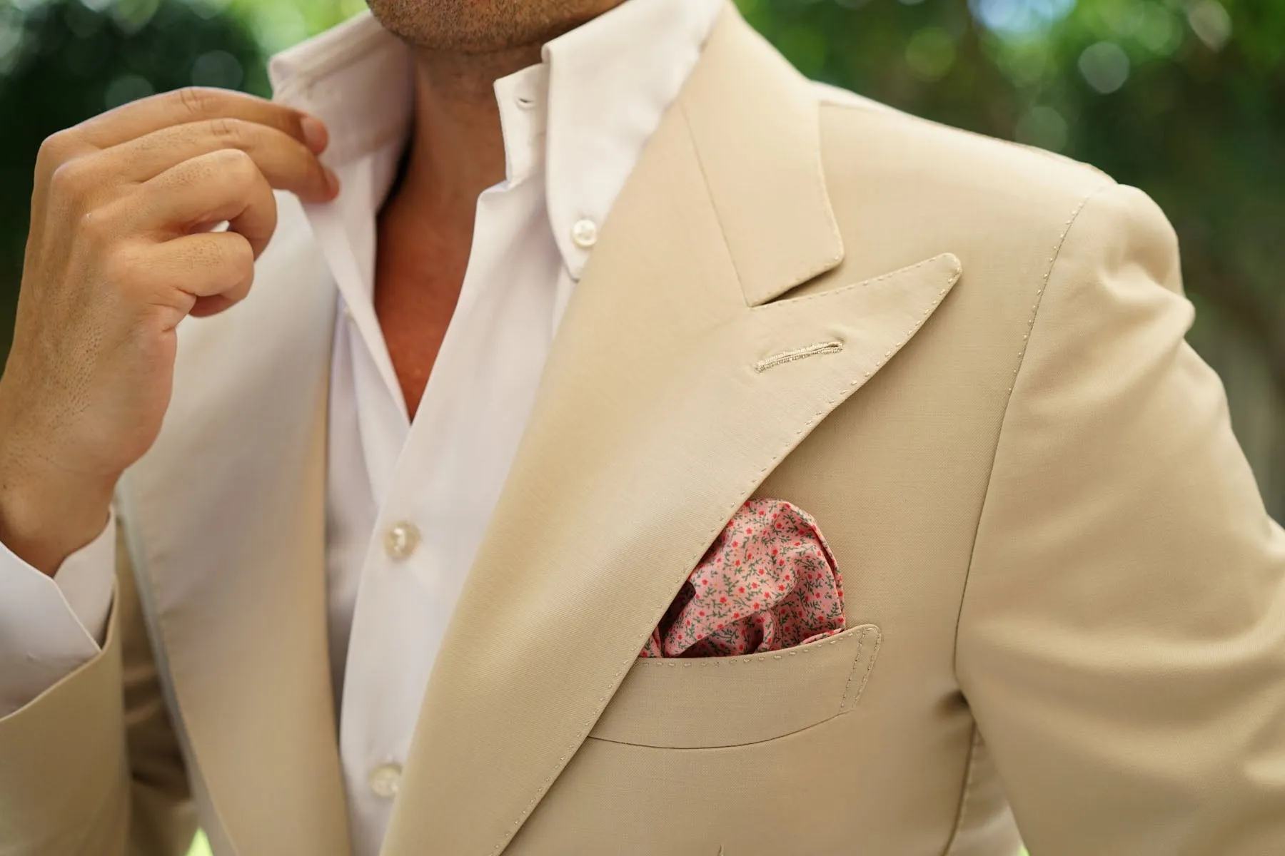 Houston Pink Floral Pocket Square sold by OTAA product image thumbnail 5