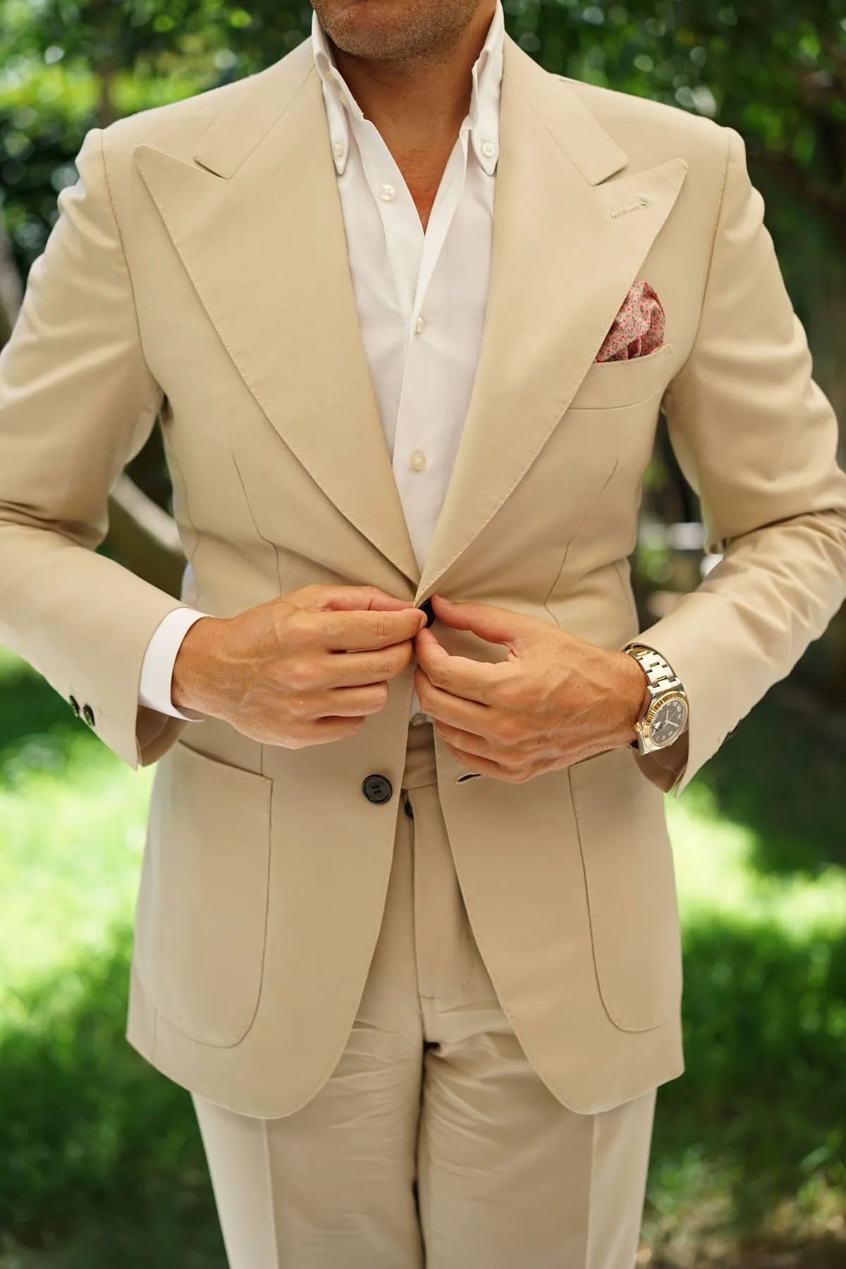 Houston Pink Floral Pocket Square sold by OTAA product image thumbnail 4