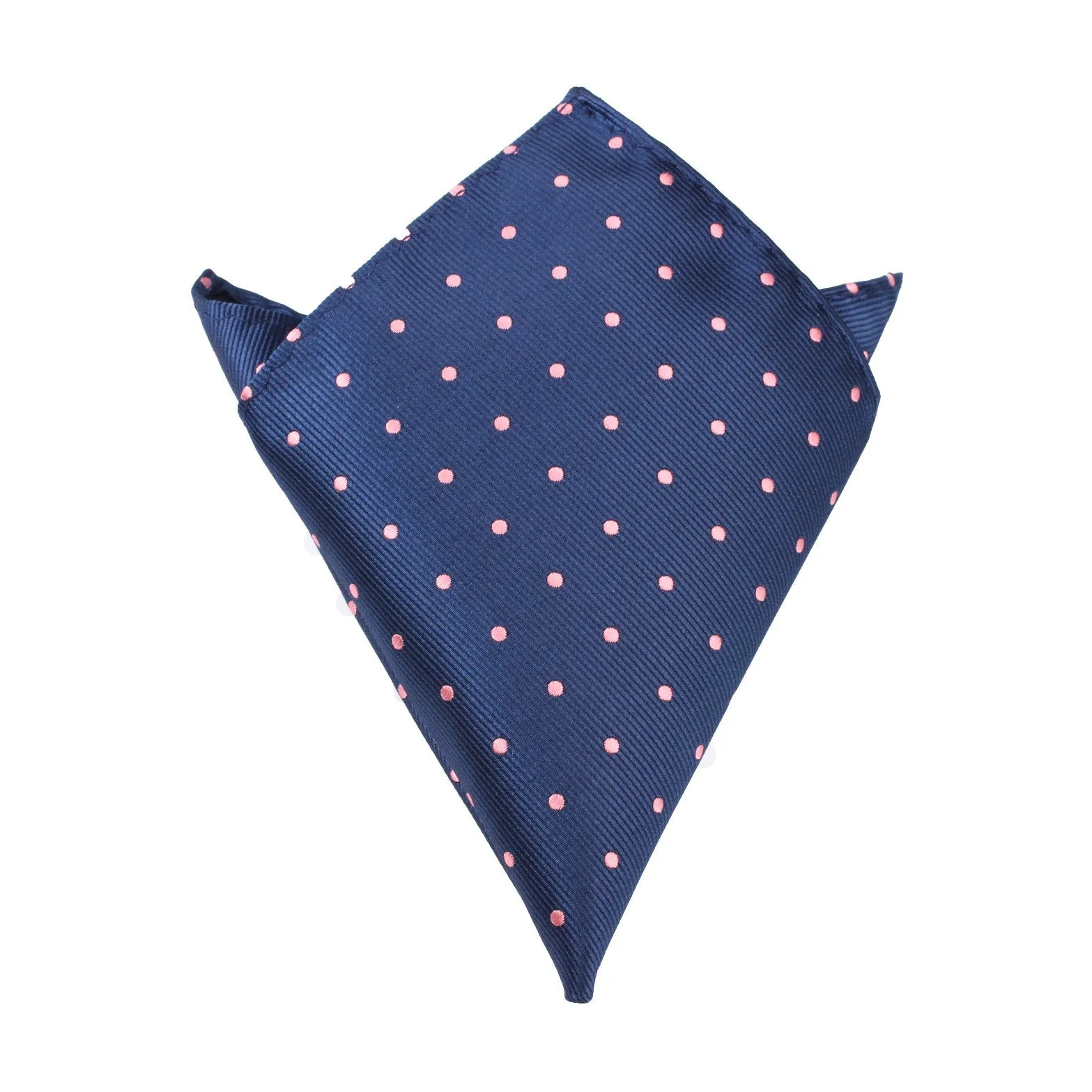 Navy Blue with Pink Polka Dots - Pocket Square sold by OTAA