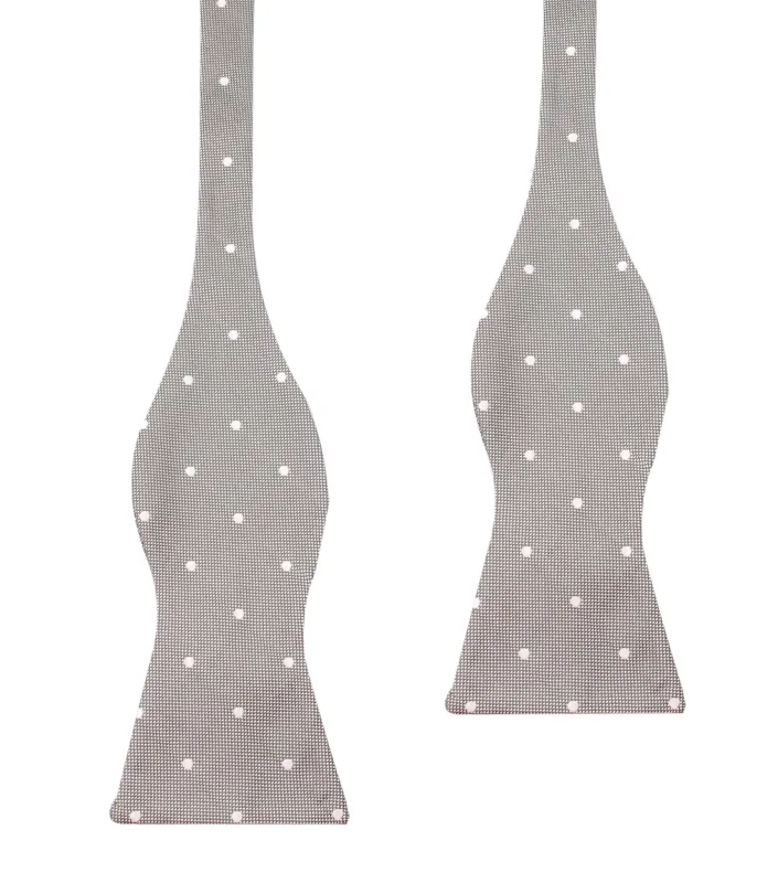 Grey with White Polka Dots - Bow Tie (Untied) made by OTAA
