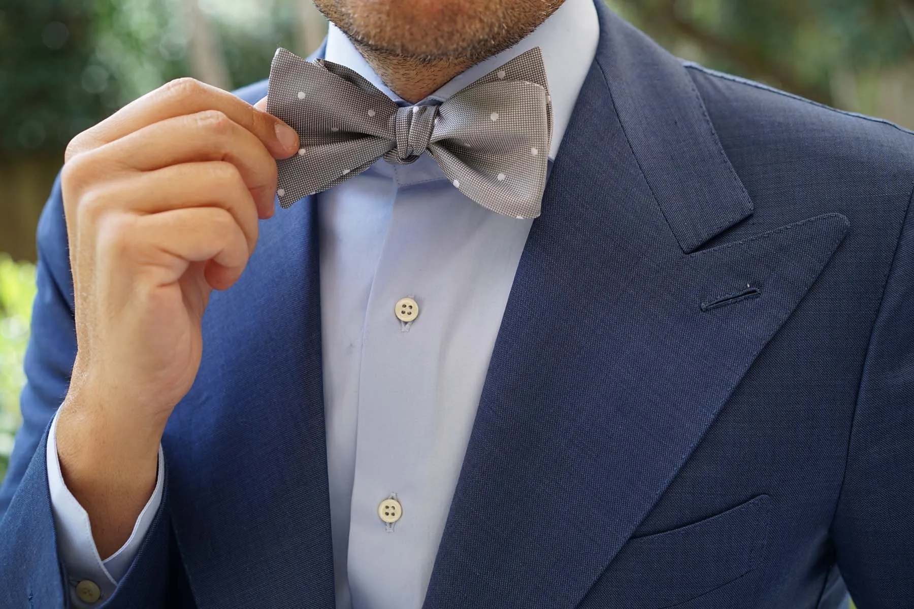 Grey with White Polka Dots - Bow Tie (Untied) sold by OTAA product image thumbnail 5