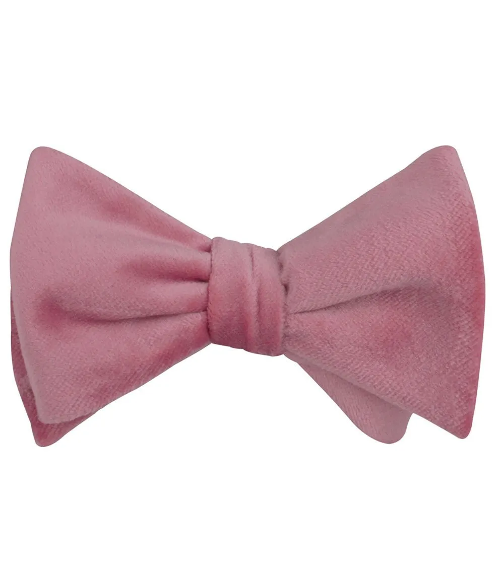 Nude Pink Velvet Self Bow Tie sold by OTAA product image thumbnail 2