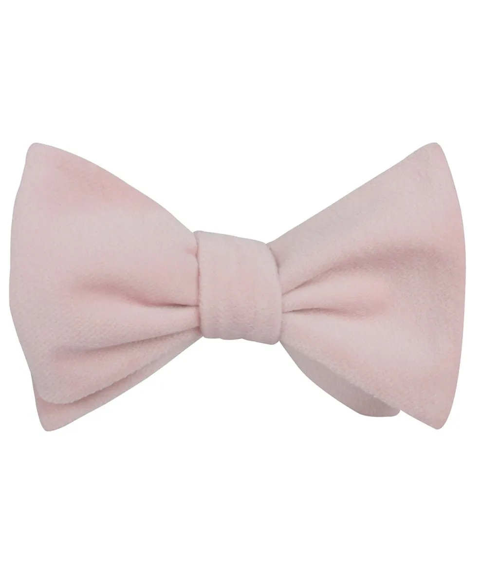 Blush Pink Velvet Self Bow Tie sold by OTAA product image thumbnail 2