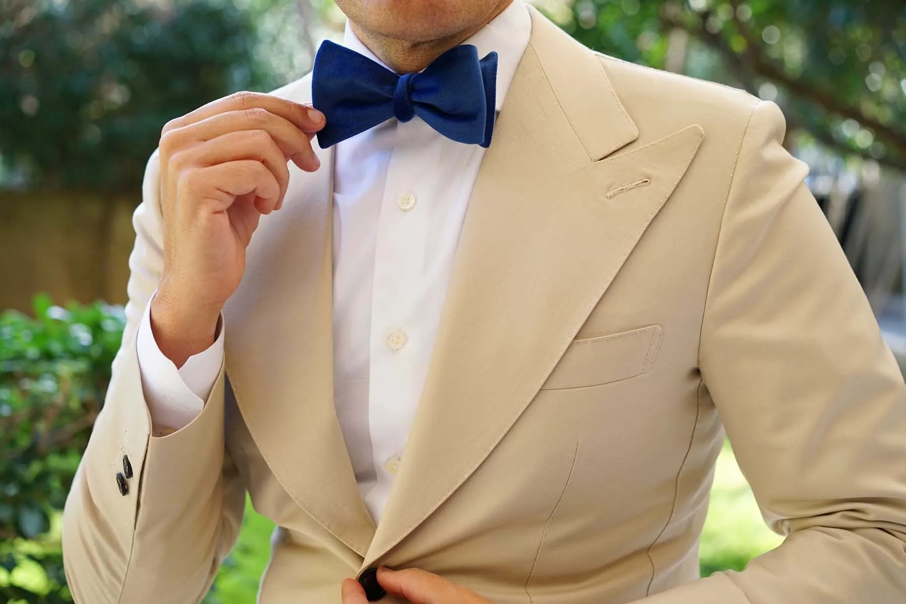 Royal Blue Velvet Self Bow Tie sold by OTAA product image thumbnail 4