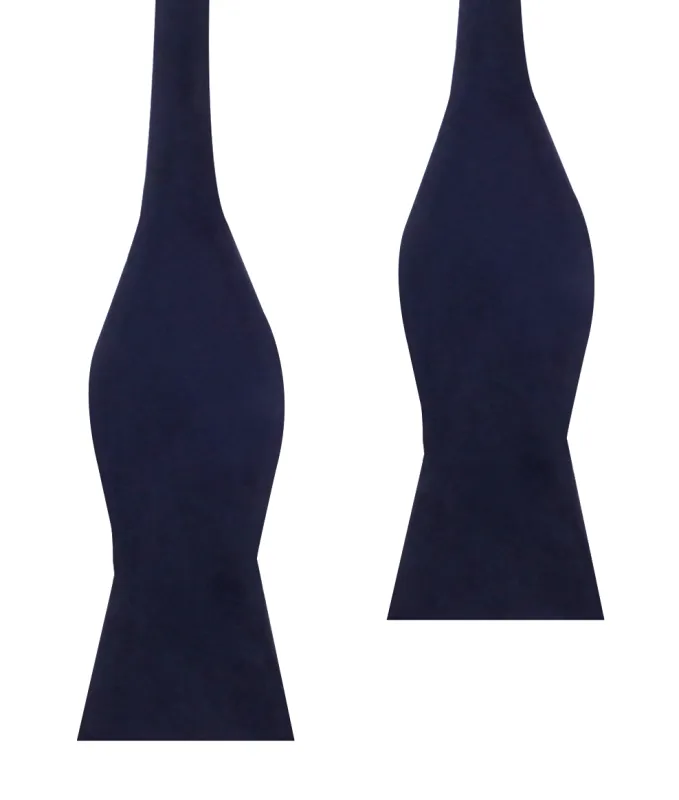 Navy Blue Bond Velvet Self Bow Tie made by OTAA