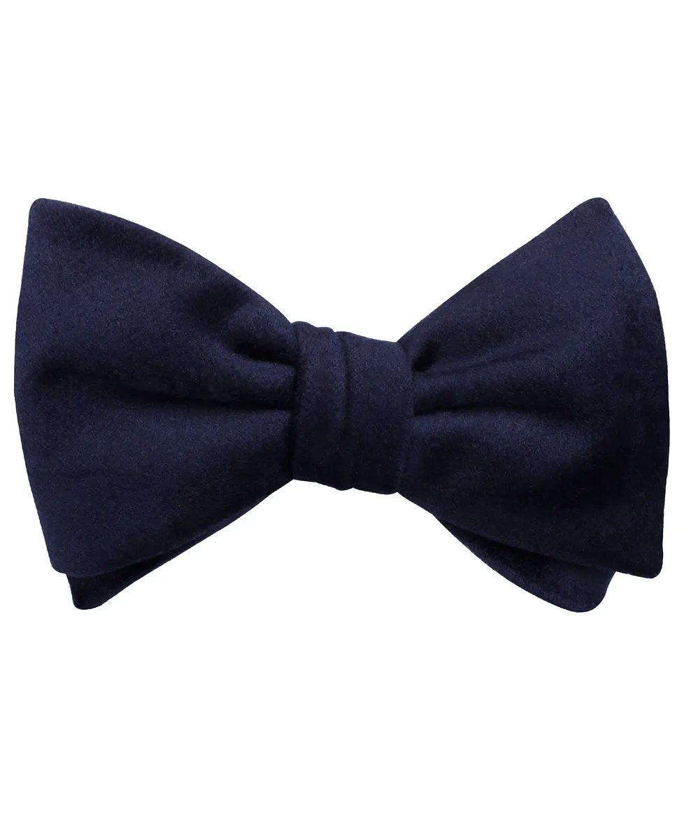 Navy Blue Bond Velvet Self Bow Tie sold by OTAA product image thumbnail 2