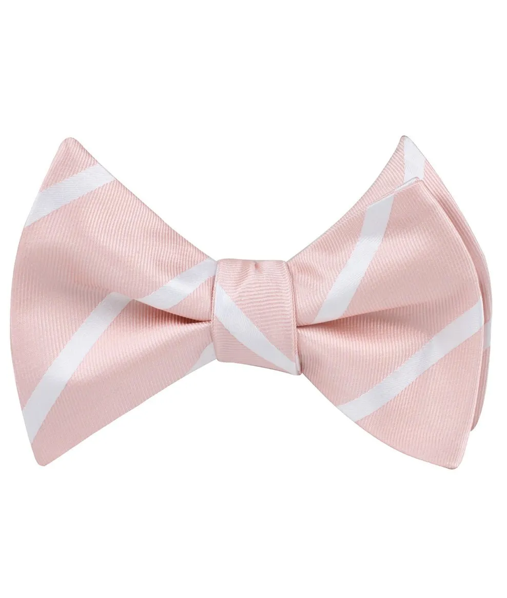 Blush Pink Striped Self Bow Tie sold by OTAA product image thumbnail 2