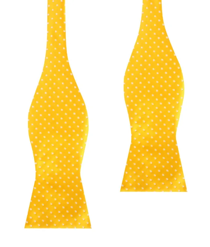 Yellow Mini Polka Dots Self Bow Tie made by OTAA