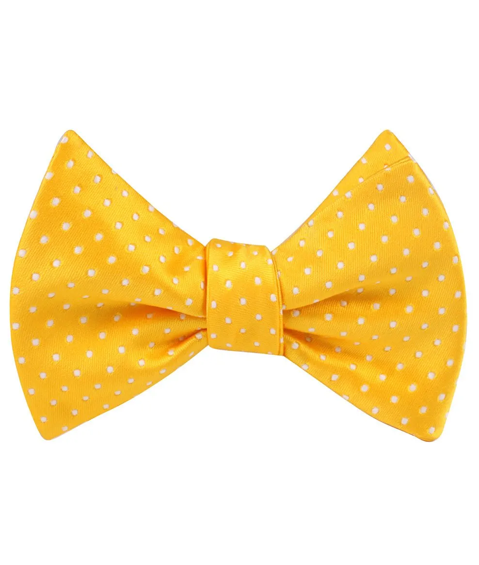Yellow Mini Polka Dots Self Bow Tie sold by OTAA product image thumbnail 2