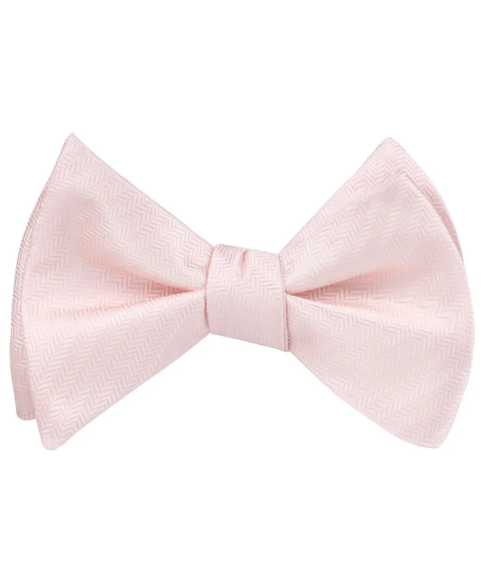 Blush Pink Herringbone Self Bow Tie sold by OTAA product image thumbnail 2