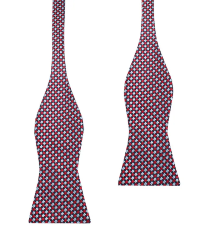 Navy and Light Blue Red Checkered - Bow Tie (Untied) made by OTAA