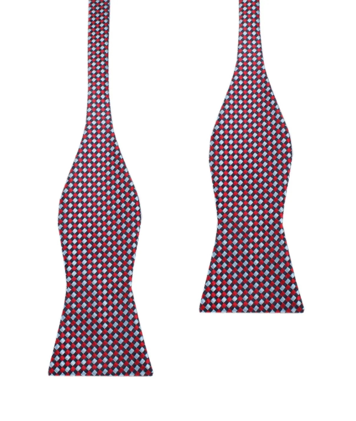 Navy and Light Blue Red Checkered - Bow Tie (Untied) sold by OTAA