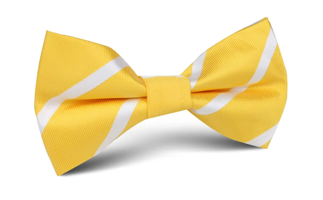 Yellow Striped Bow Tie made by OTAA