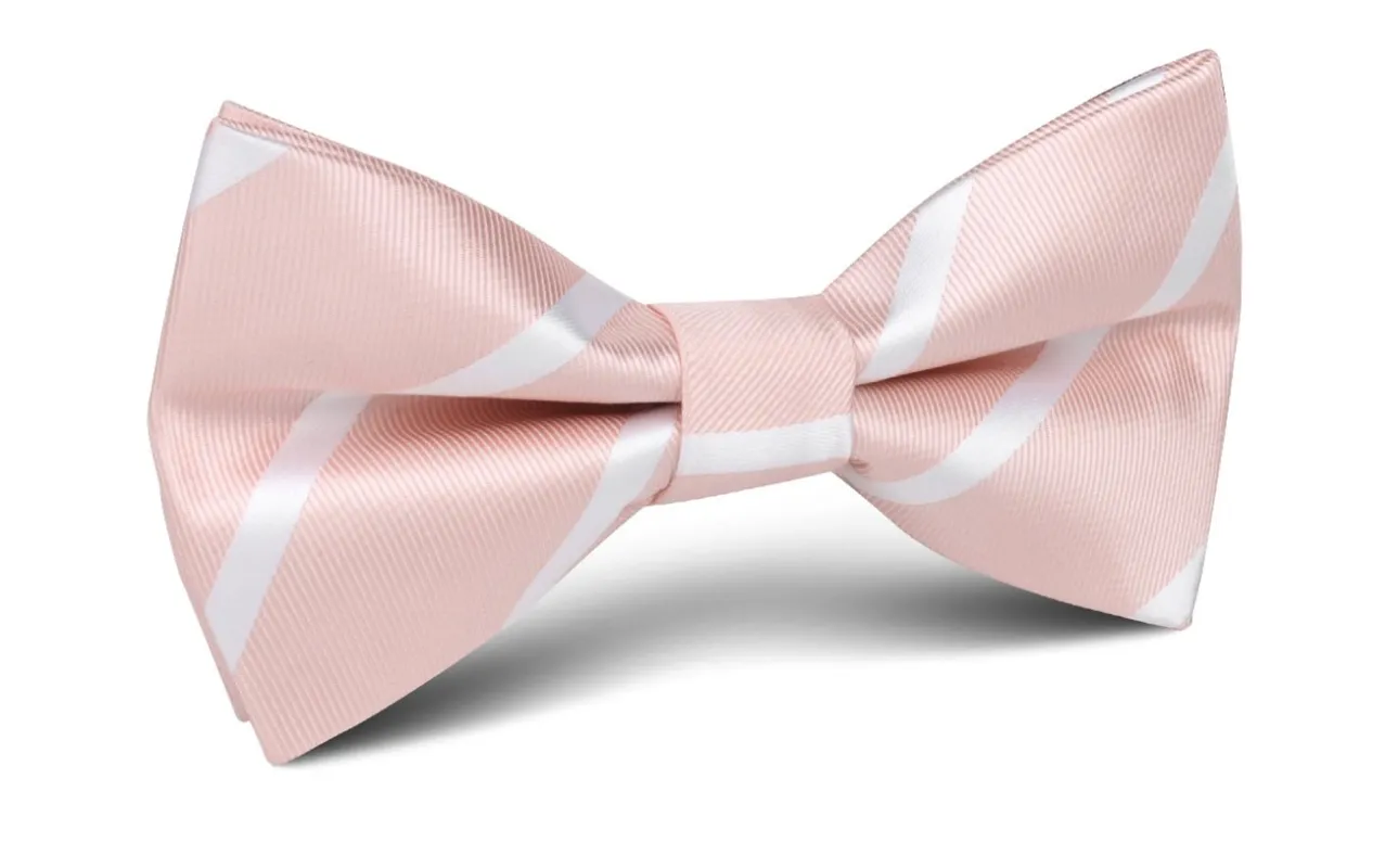 Blush Pink Striped Bow Tie made by OTAA