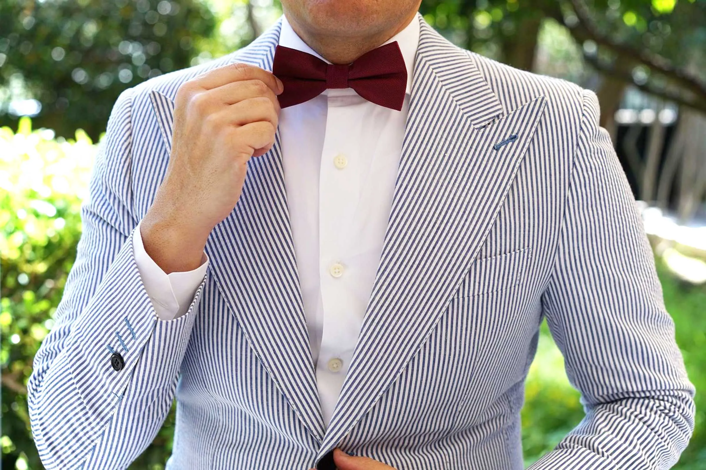 Burgundy Weave Bow Tie sold by OTAA product image thumbnail 3