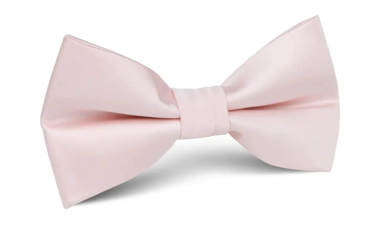 Nude Pink Satin Bow Tie made by OTAA