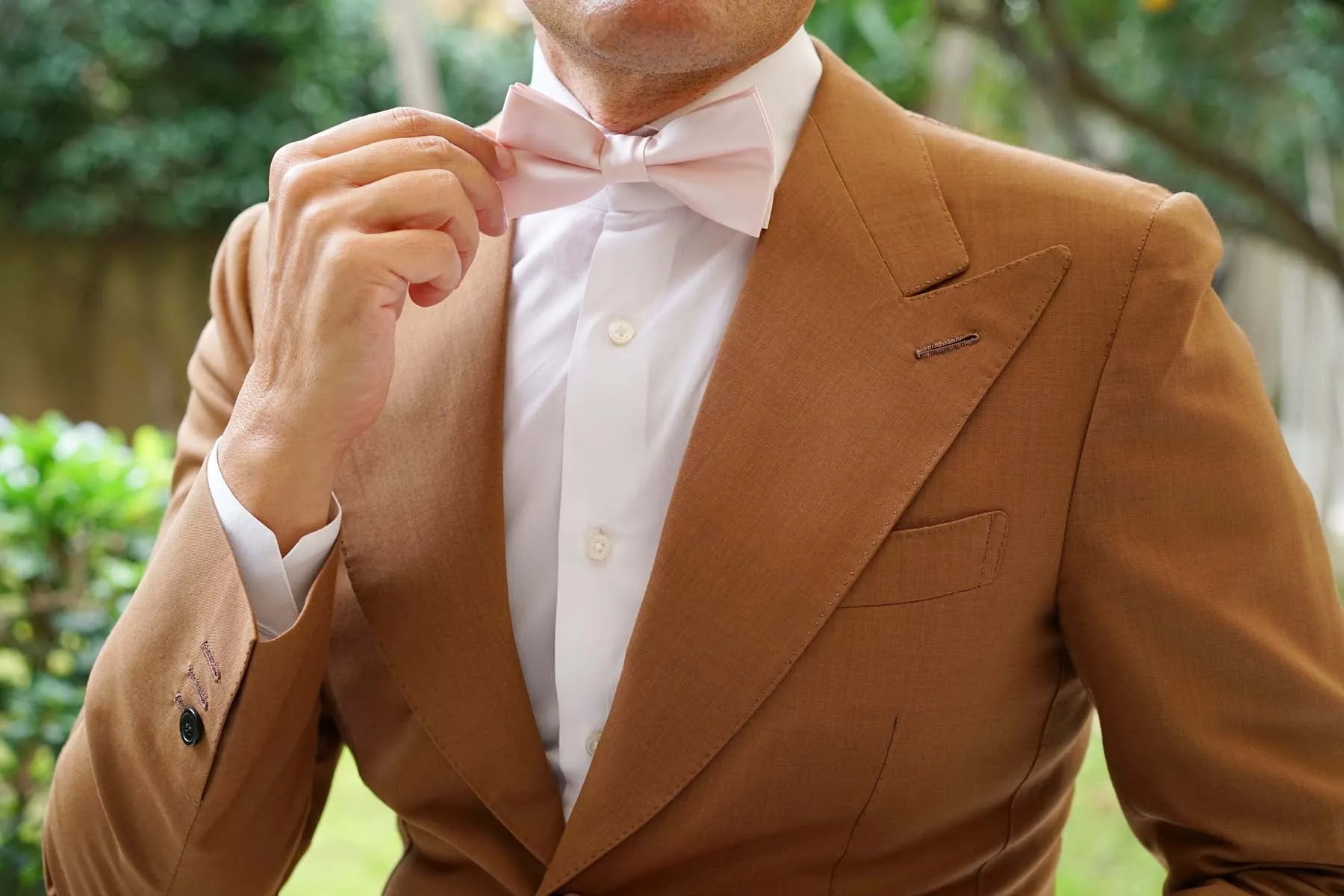Nude Pink Satin Bow Tie sold by OTAA product image thumbnail 3