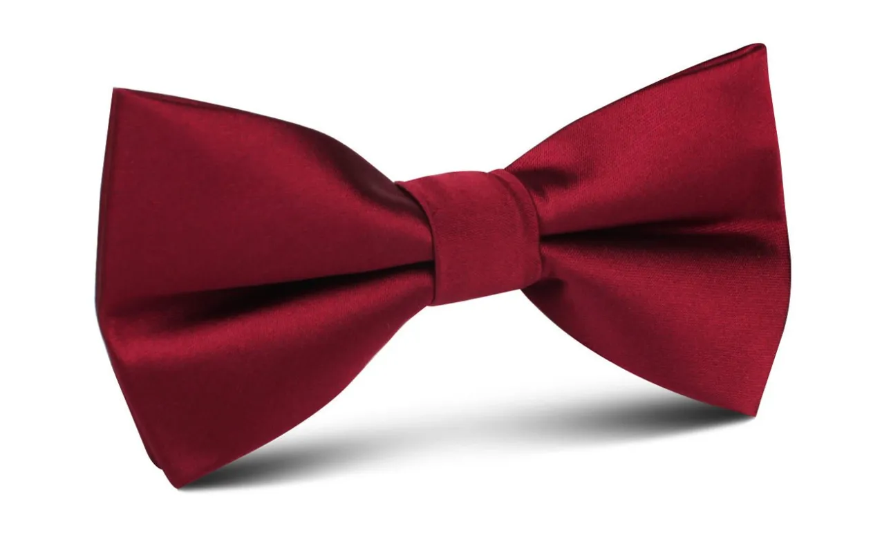 Burgundy Satin Bow Tie made by OTAA
