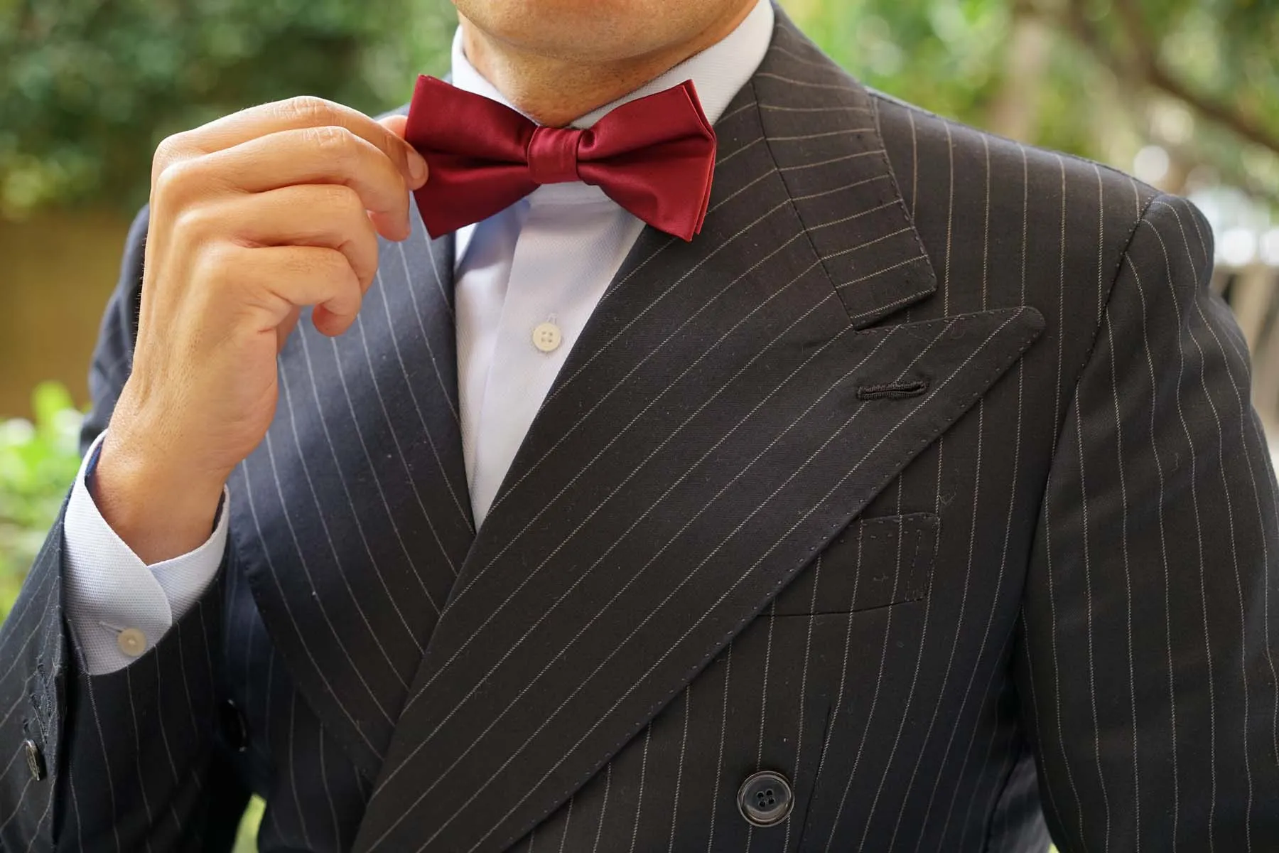 Burgundy Satin Bow Tie sold by OTAA product image thumbnail 5