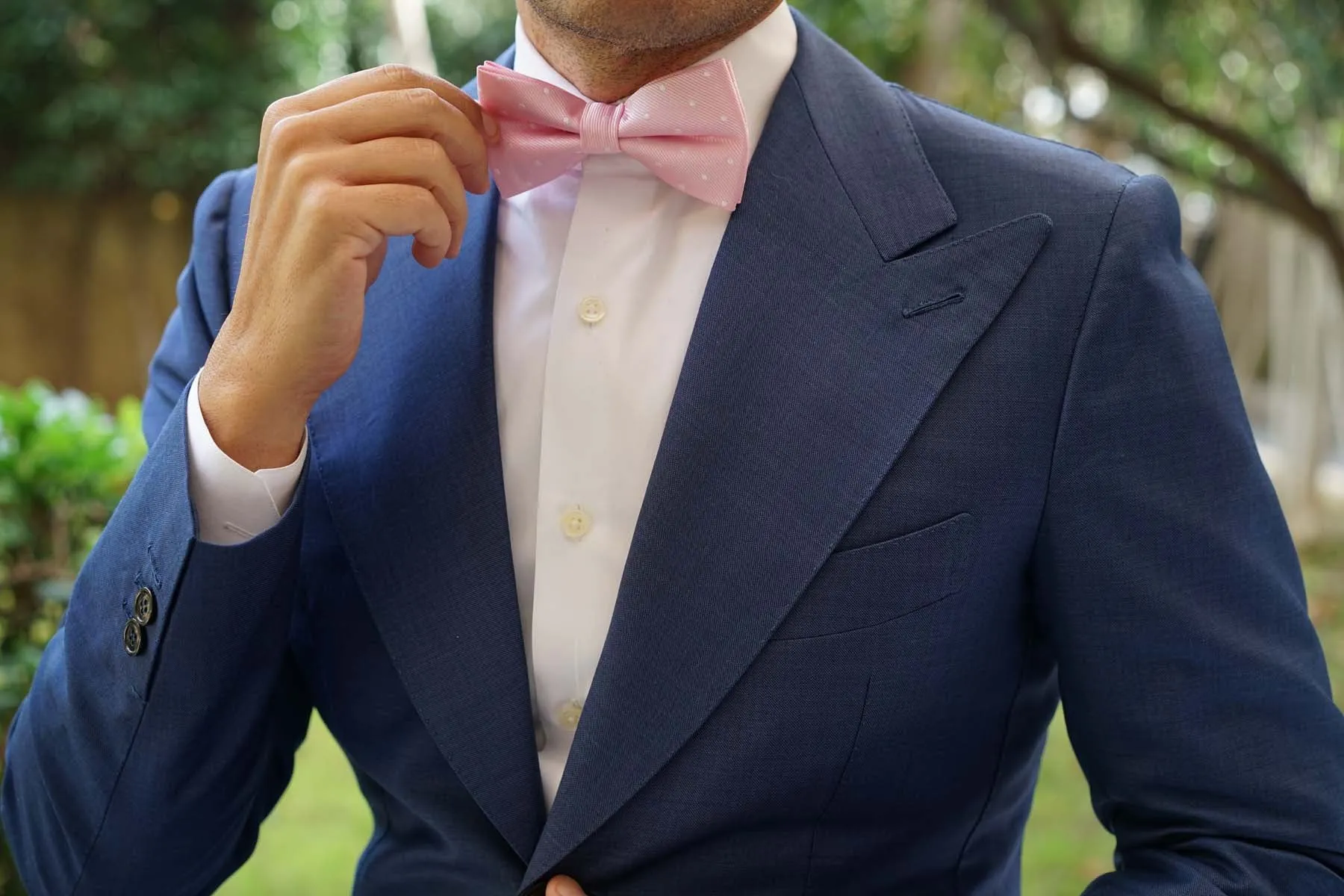 Soft Pink Polka Dots Bow Tie sold by OTAA product image thumbnail 3