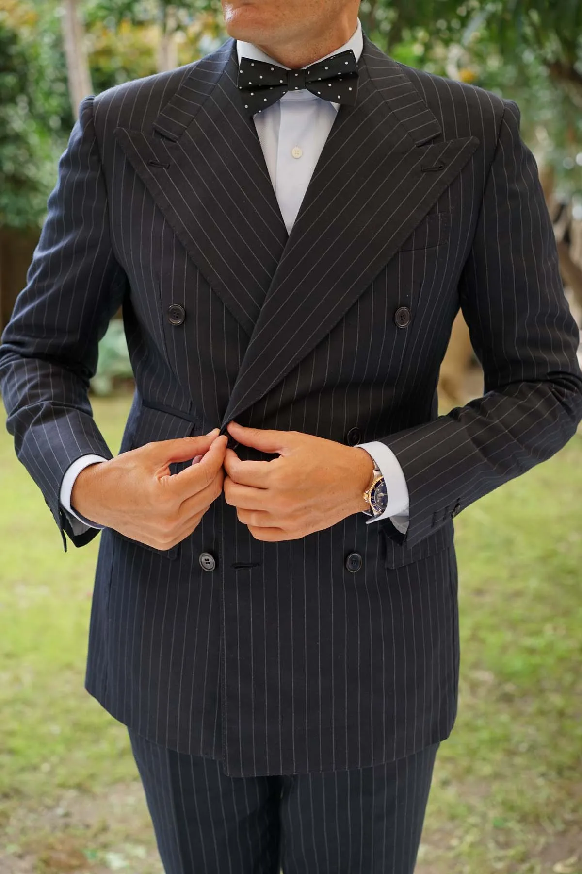 Bond Black Polka Dots Bow Tie sold by OTAA product image thumbnail 4