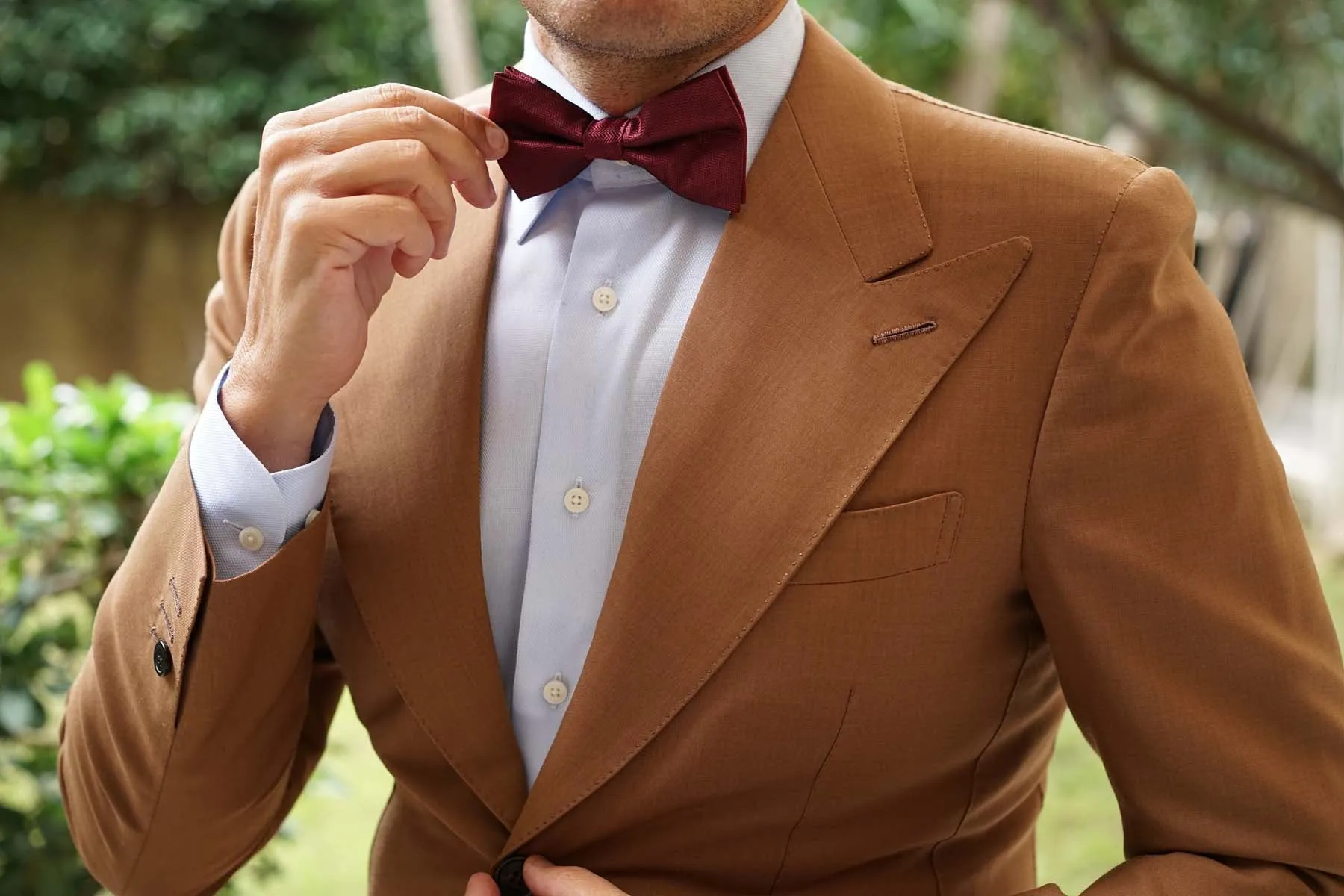 Burgundy Herringbone Bow Tie sold by OTAA product image thumbnail 3