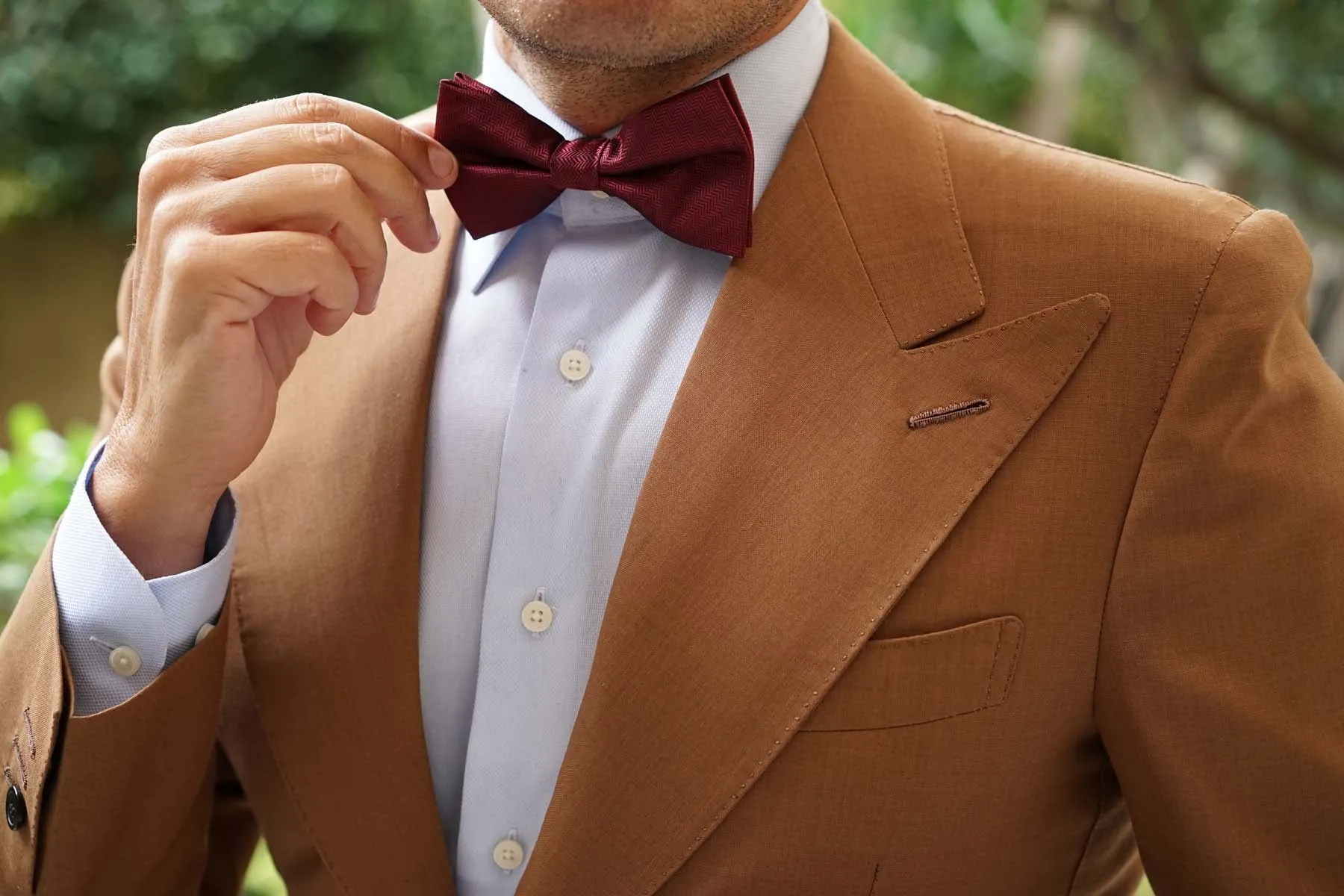 Burgundy Herringbone Bow Tie sold by OTAA product image thumbnail 5