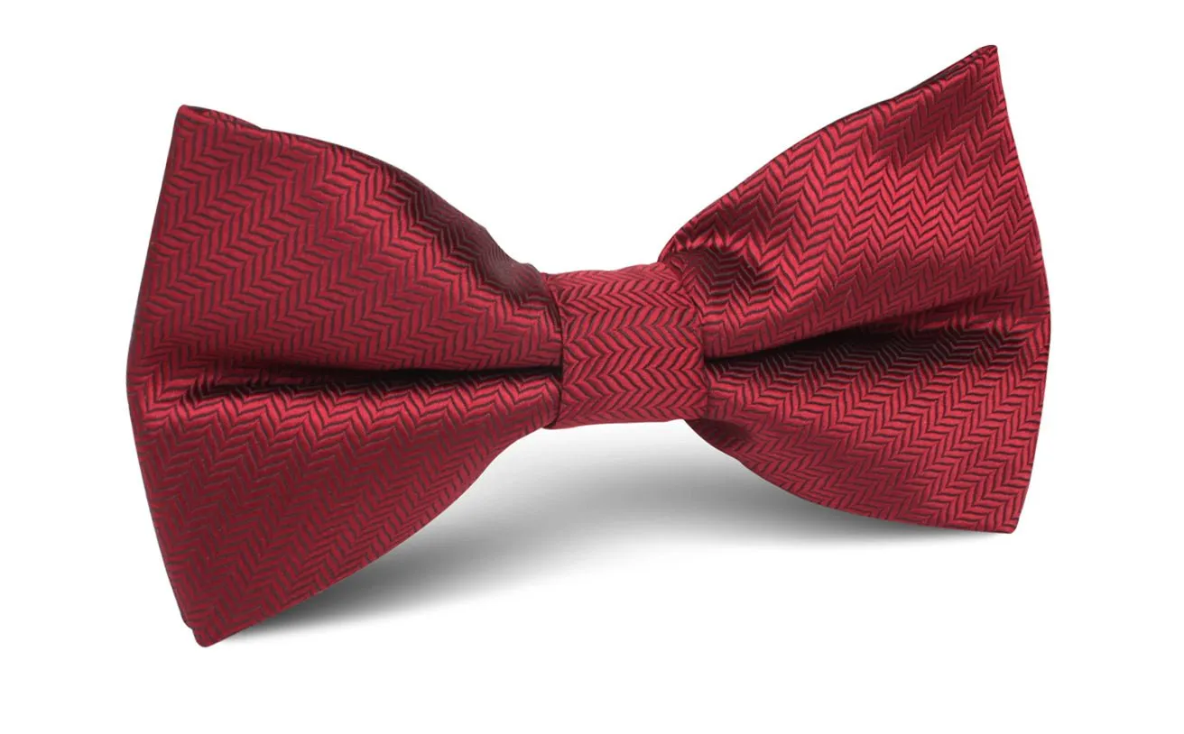 Burgundy Herringbone Bow Tie sold by OTAA