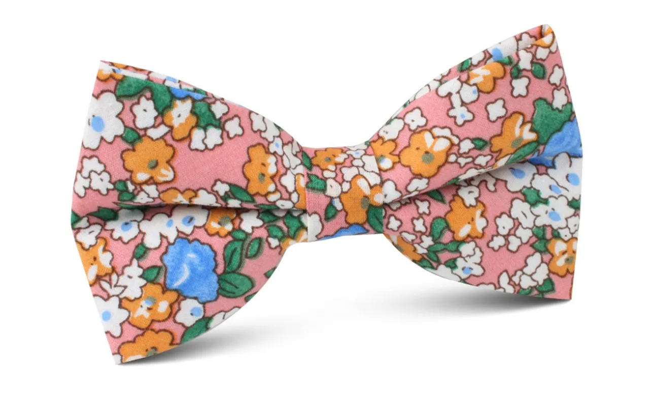 Panama Pink Floral Bow Tie made by OTAA