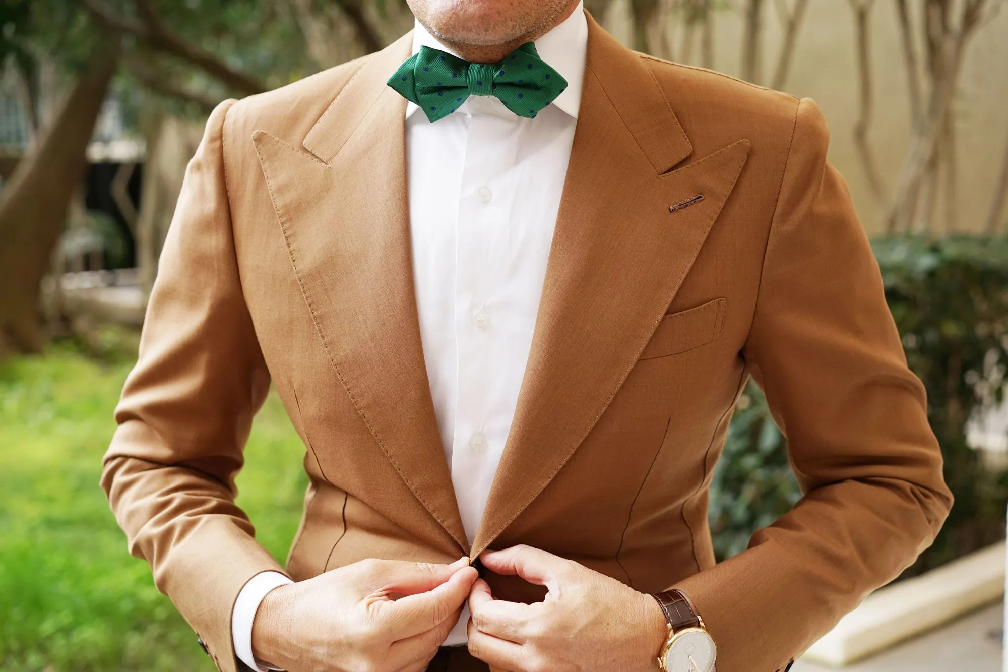 Forest Green Dark Polkadot Diamond Bow Tie sold by OTAA product image thumbnail 3