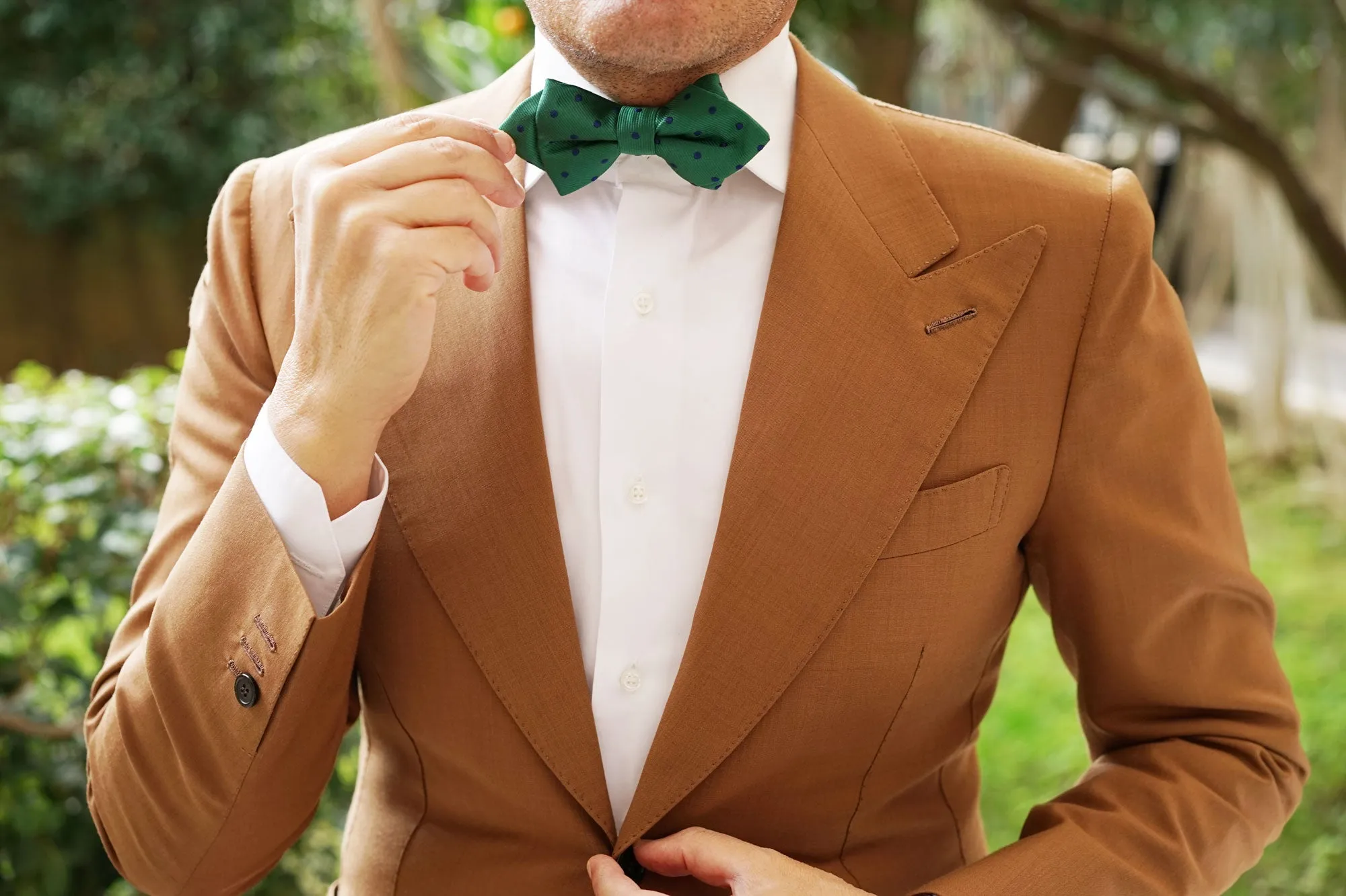 Forest Green Dark Polkadot Diamond Bow Tie sold by OTAA product image thumbnail 5