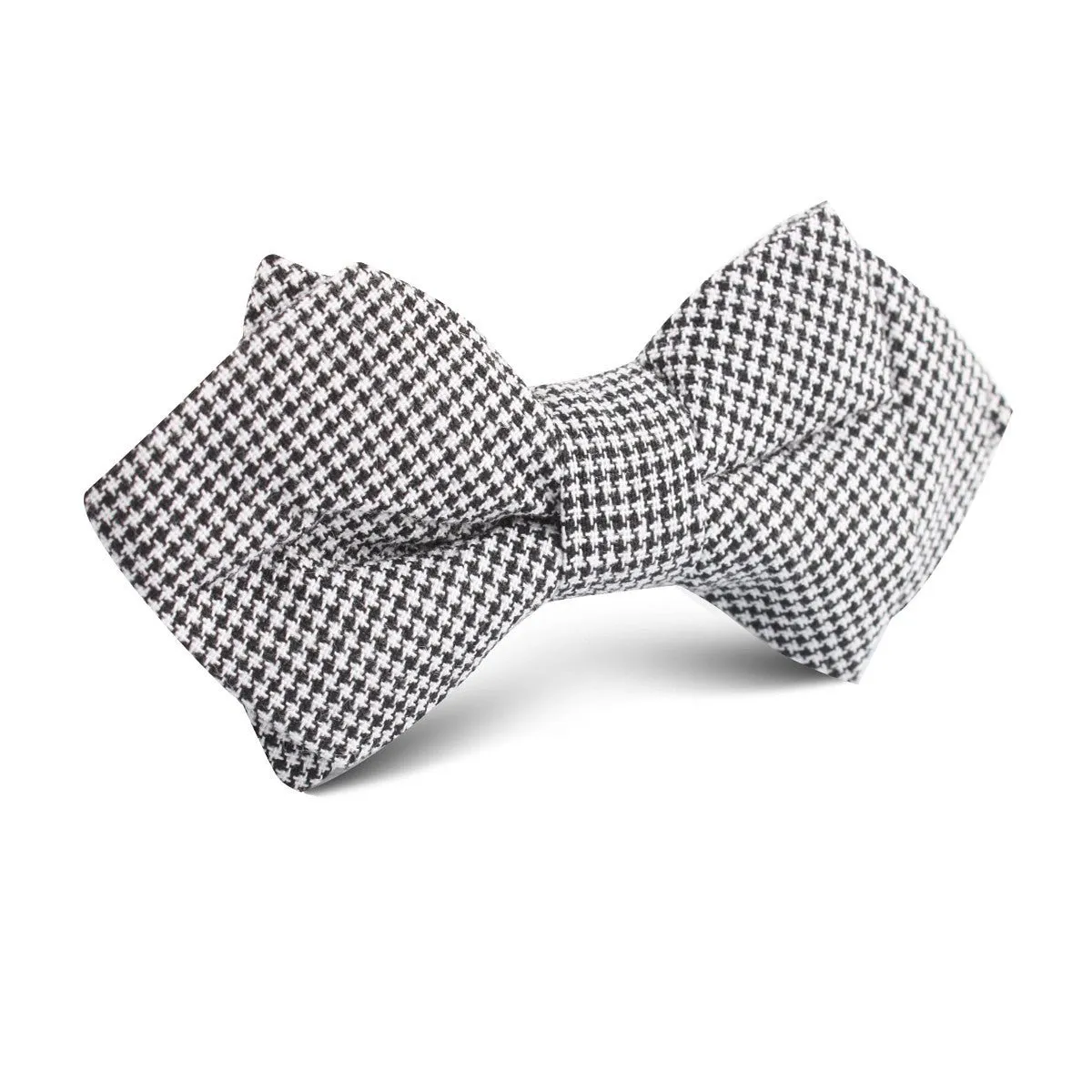Black & White Houndstooth Cotton Diamond Bow Tie sold by OTAA