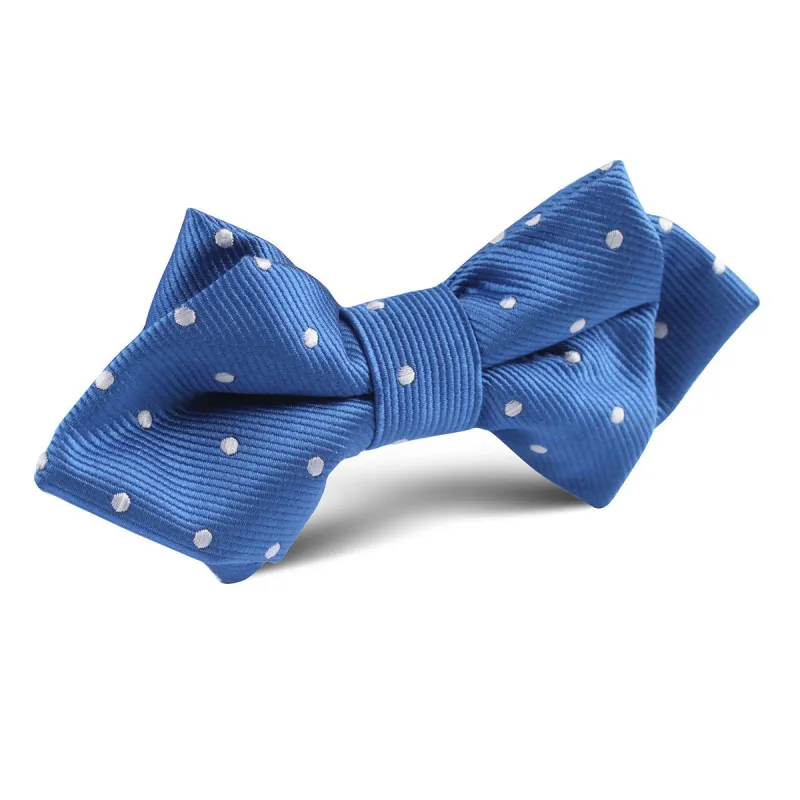 Royal Blue with White Polka Dots Diamond Bow Tie made by OTAA