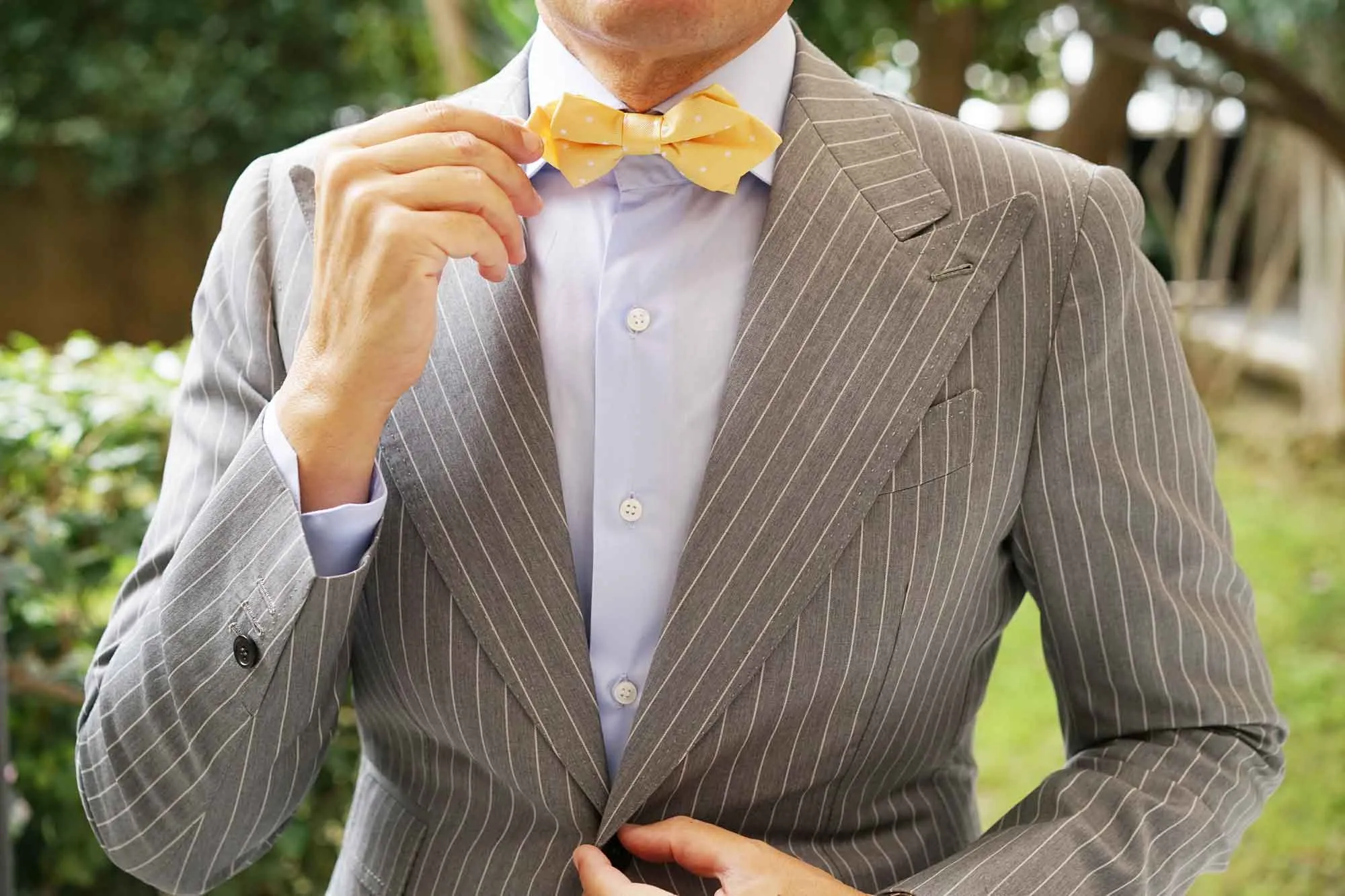 Yellow with White Polka Dots Diamond Bow Tie sold by OTAA product image thumbnail 5