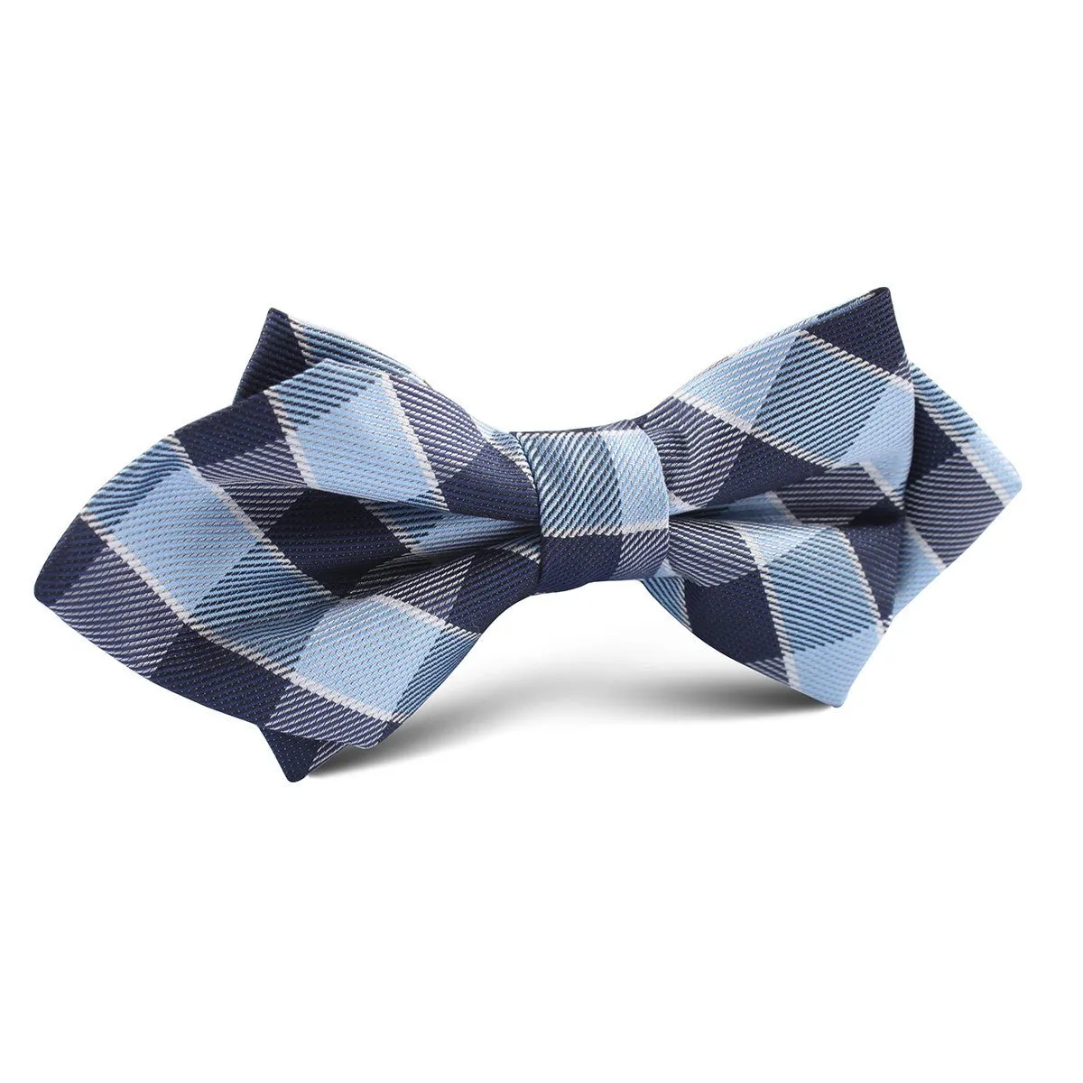 Light and Navy Blue Checkered Diamond Bow Tie sold by OTAA