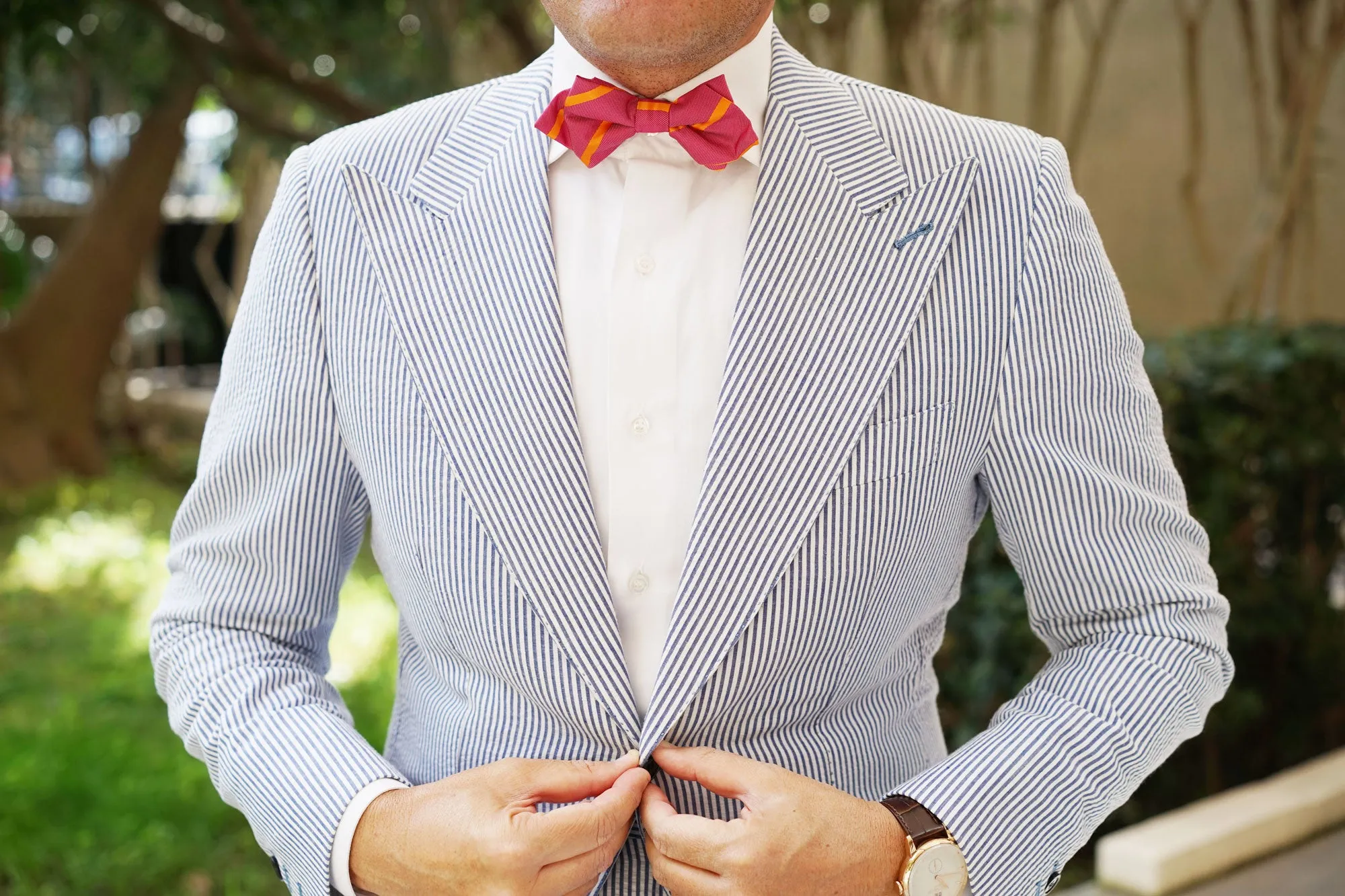 Hot Pink with Orange Diamond Bow Tie sold by OTAA product image thumbnail 3