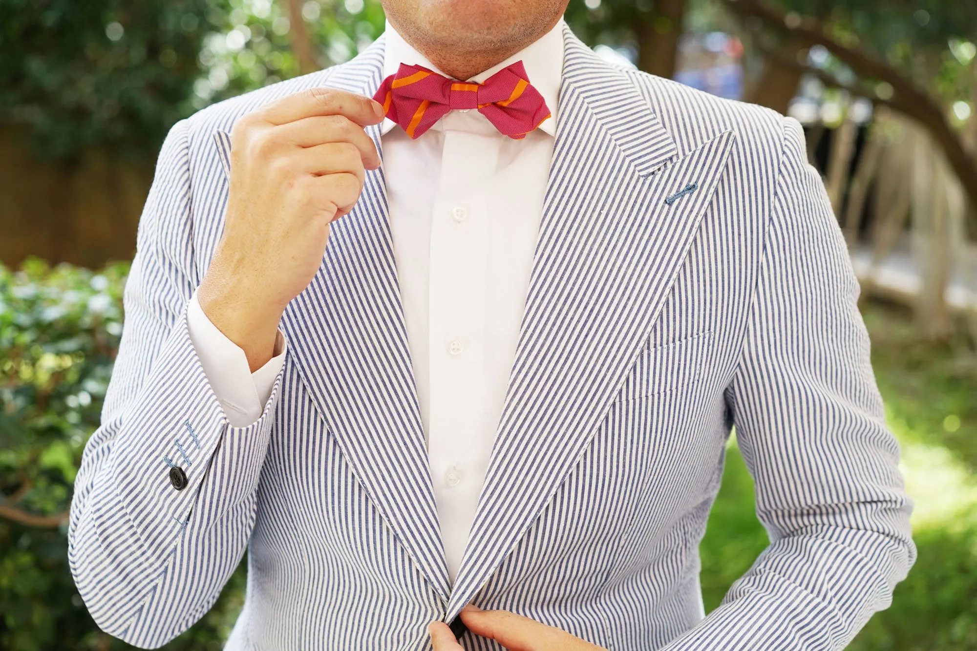 Hot Pink with Orange Diamond Bow Tie sold by OTAA product image thumbnail 5