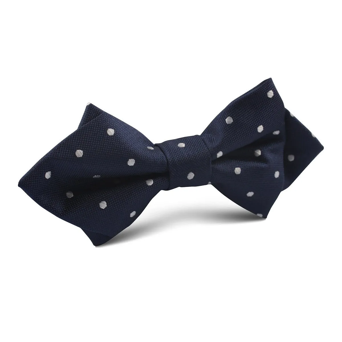 Navy Blue Polka Dots OTAA Diamond Bow Tie sold by OTAA