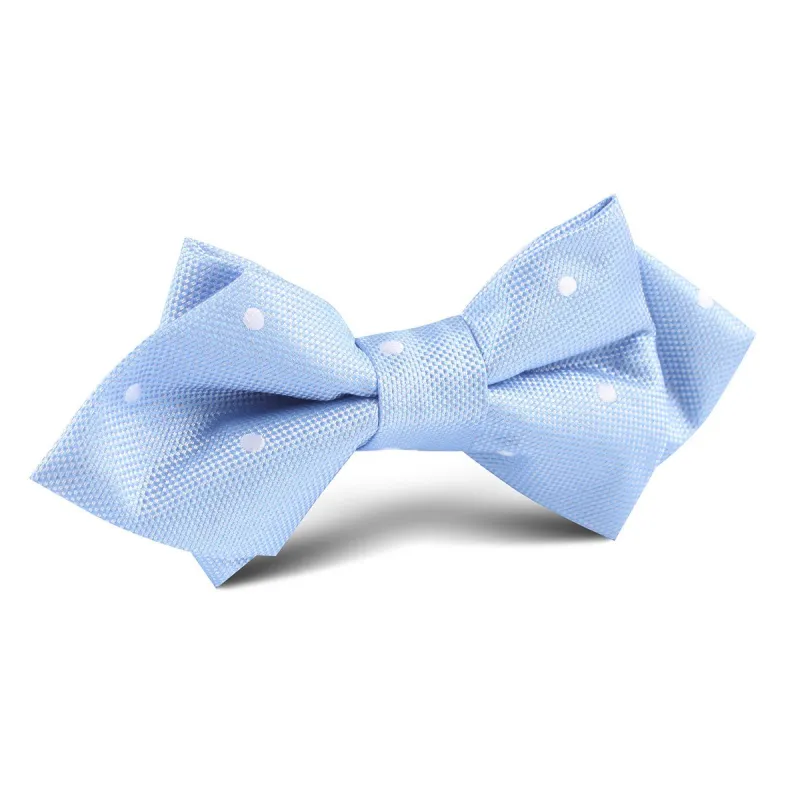 Mint Blue with White Polka Dots Diamond Bow Tie made by OTAA