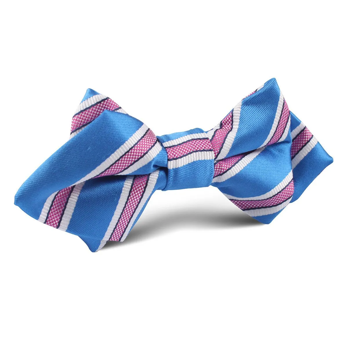 Light Blue with Pink Stripes Diamond Bow Tie sold by OTAA