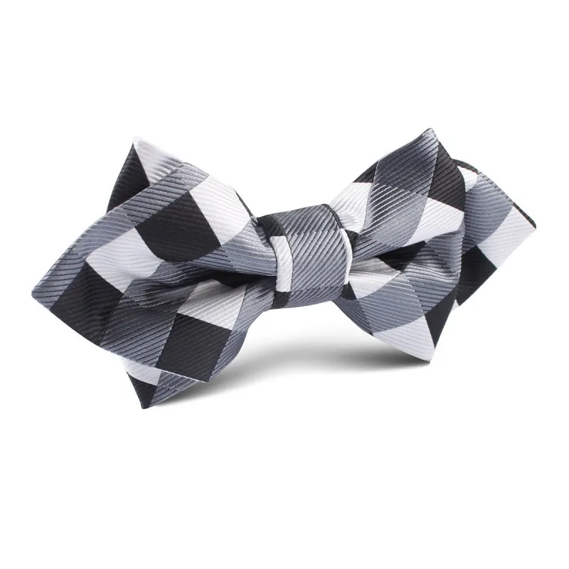 Black White Grey Checkered Diamond Bow Tie made by OTAA