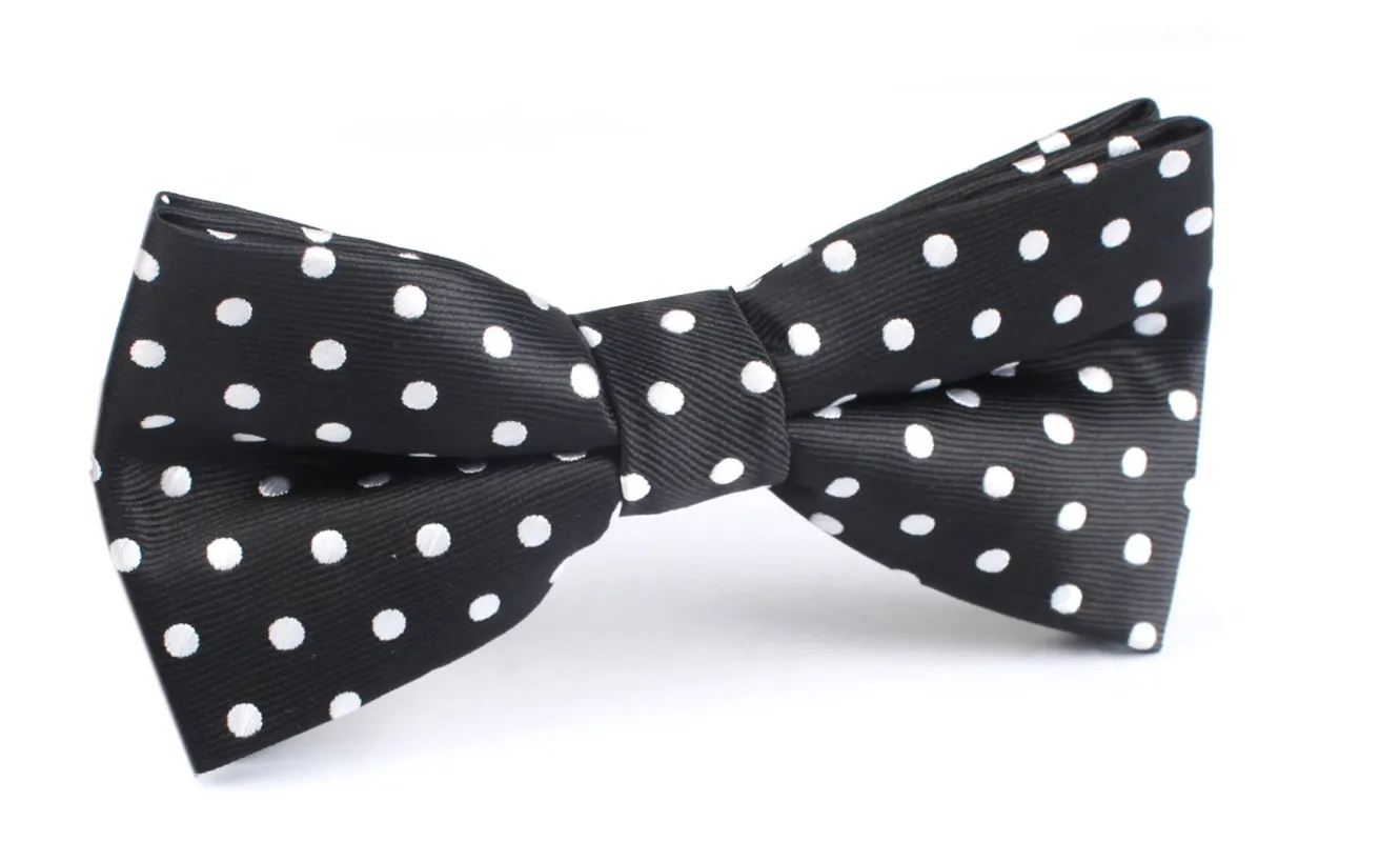 Royal Black Polka Dots Bow Tie made by OTAA